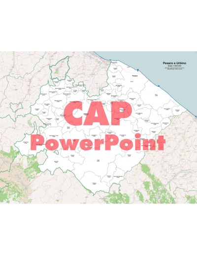 Mappa dei comuni e CAP della provincia di Pesaro Urbino PowerPoint