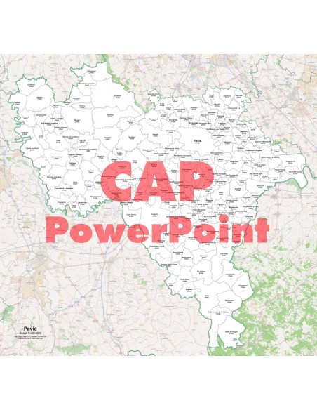 Mappa dei comuni e CAP della provincia di Pavia PowerPoint