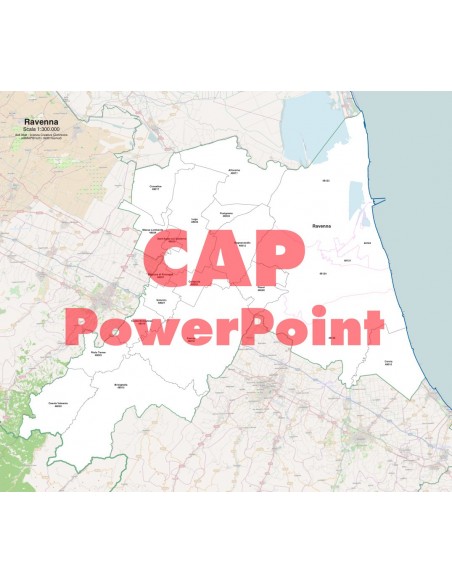 Mappa dei comuni e CAP della provincia di Ravenna PowerPoint