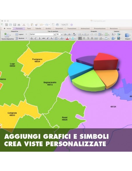 Mappa dei comuni e CAP della provincia di Ravenna PowerPoint