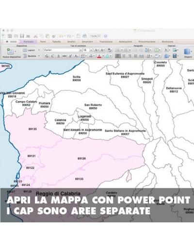 Mappa dei comuni e CAP della provincia di...