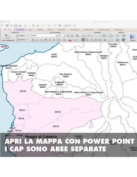 Mappa dei comuni e CAP della provincia di Reggio di Calabria PowerPoint