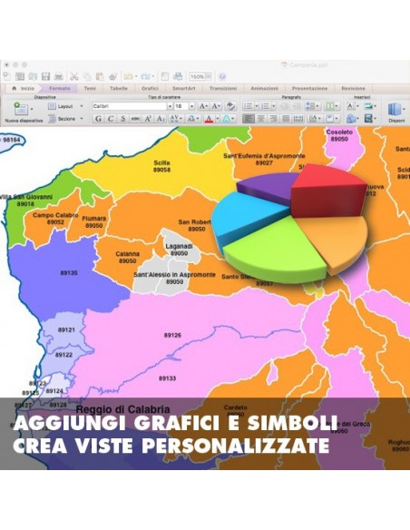 Mappa dei comuni e CAP della provincia di Reggio di Calabria PowerPoint