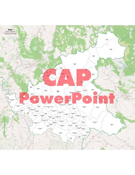 Mappa dei comuni e CAP della provincia di Rieti PowerPoint