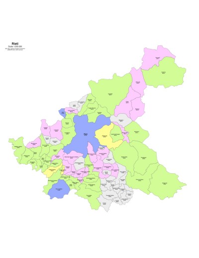 Mappa dei comuni e CAP della provincia di Rieti...