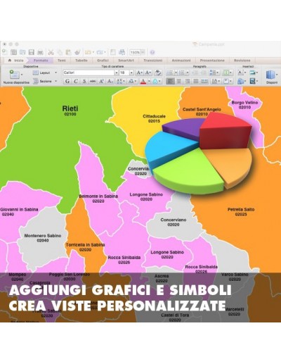 Mappa dei comuni e CAP della provincia di Rieti...