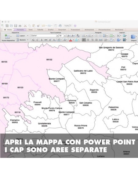 Mappa dei comuni e CAP della provincia di Roma ppt