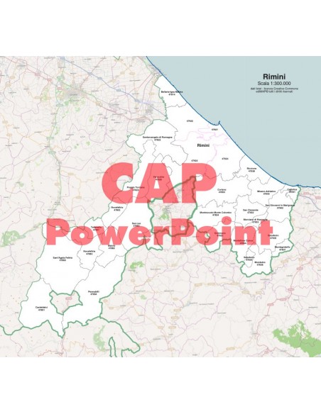 Mappa dei comuni e CAP della provincia di Rimini PowerPoint