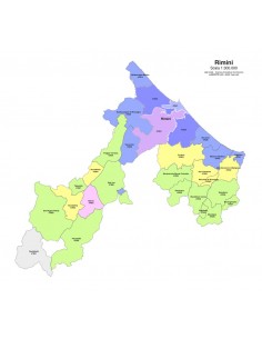 Mappa dei comuni e CAP della provincia di Rimini PowerPoint 2