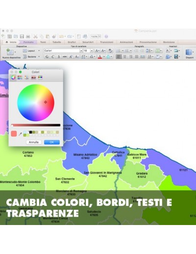 Mappa dei comuni e CAP della provincia di...