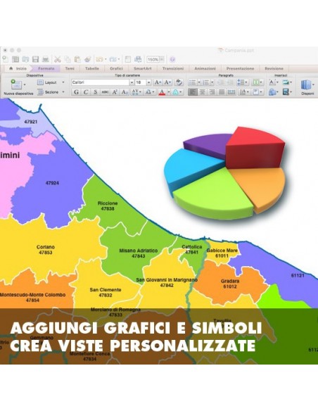 Mappa dei comuni e CAP della provincia di Rimini PowerPoint