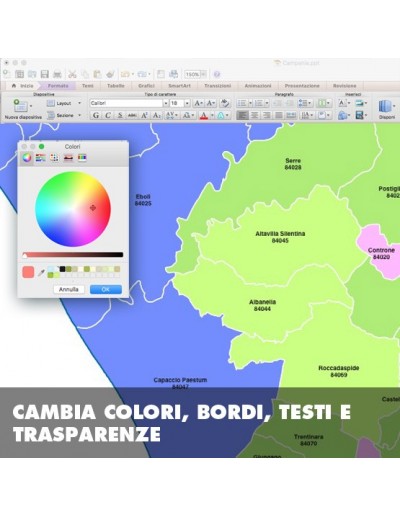 Mappa dei comuni e CAP della provincia di...