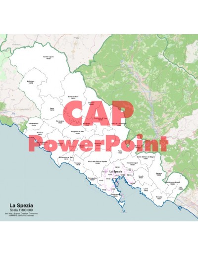 Mappa dei comuni e CAP della provincia di La Spezia PowerPoint
