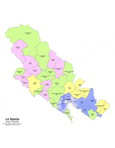Mappa dei comuni e CAP della provincia di La Spezia PowerPoint
