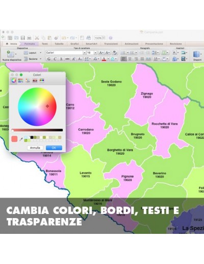 Mappa dei comuni e CAP della provincia di La...