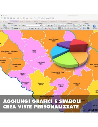 Mappa dei comuni e CAP della provincia di La...