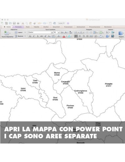 Mappa dei comuni e CAP della provincia di...