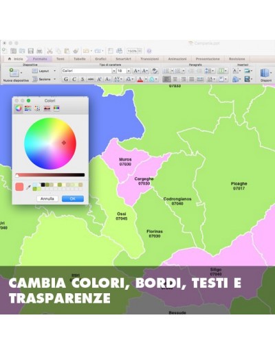 Mappa dei comuni e CAP della provincia di...