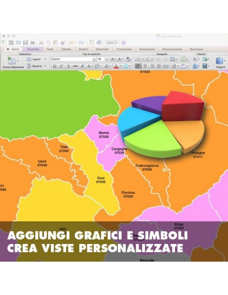 Mappa dei comuni e CAP della provincia di Sassari PowerPoint
