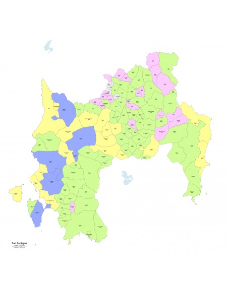 Mappa dei comuni e CAP della provincia Sud Sardegna PowerPoint