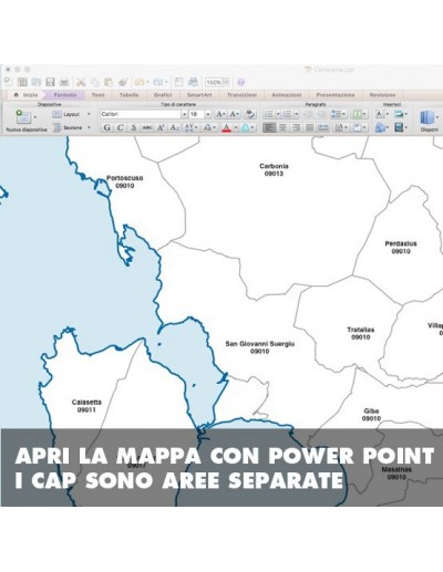 Mappa dei comuni e CAP della provincia Sud...