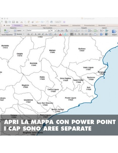 Mappa dei comuni e CAP della provincia di...
