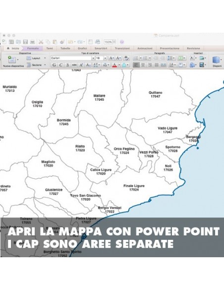 Mappa dei comuni e CAP della provincia di Savona PowerPoint