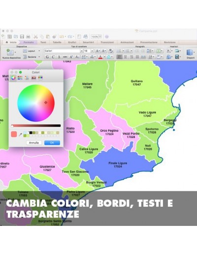 Mappa dei comuni e CAP della provincia di...