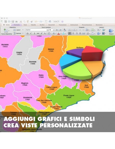 Mappa dei comuni e CAP della provincia di Savona PowerPoint