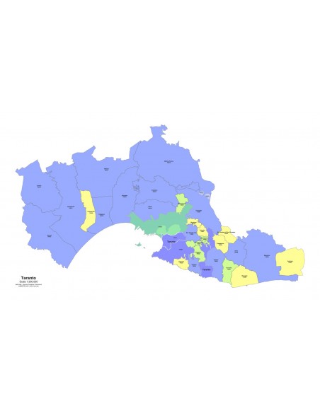 Mappa dei comuni e CAP della provincia di Taranto PowerPoint