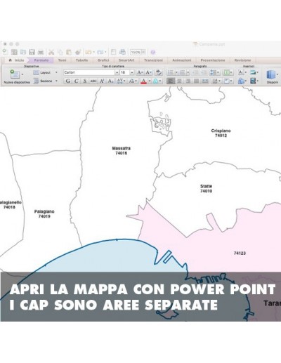 Mappa dei comuni e CAP della provincia di...
