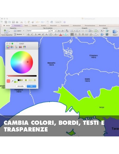 Mappa dei comuni e CAP della provincia di...