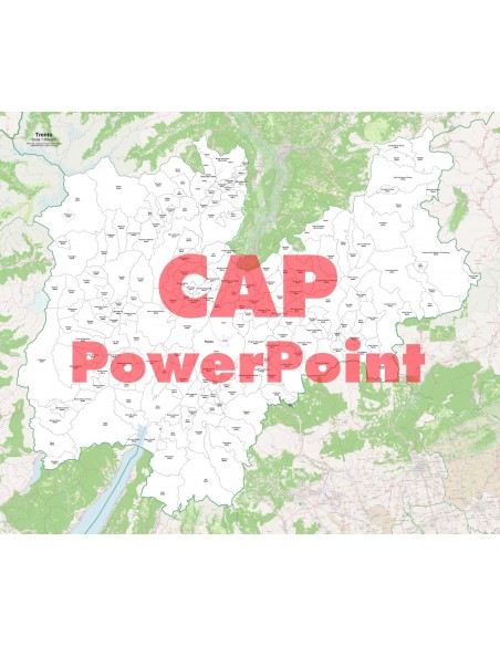Mappa dei comuni e CAP della provincia di Trento PowerPoint