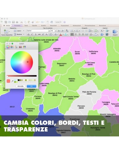 Mappa dei comuni e CAP della provincia di...