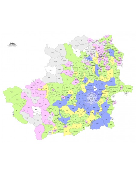 Mappa dei comuni e CAP della provincia di Torino PowerPoint