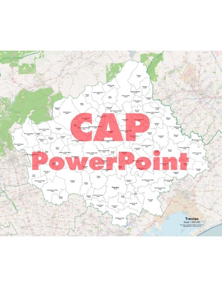 Mappa dei comuni e CAP della provincia di Treviso PowerPoint