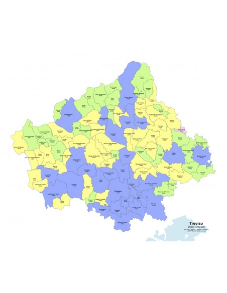 Mappa dei comuni e CAP della provincia di Treviso PowerPoint