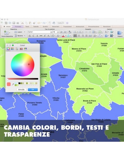 Mappa dei comuni e CAP della provincia di...
