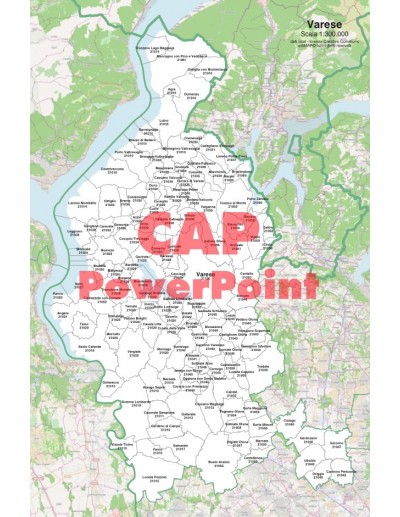 Mappa dei comuni e CAP della provincia di Varese PowerPoint