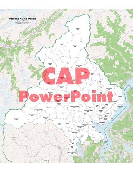 Mappa dei comuni e CAP della provincia di Verbania PowerPoint