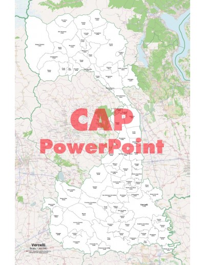 Mappa dei comuni e CAP della provincia di Vercelli PowerPoint