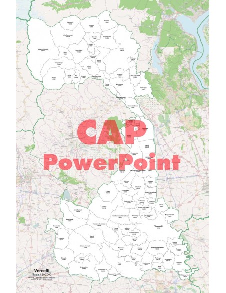 Mappa dei comuni e CAP della provincia di Vercelli PowerPoint