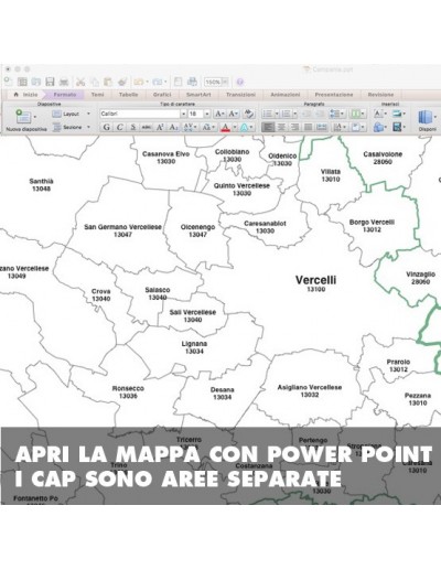 Mappa dei comuni e CAP della provincia di...