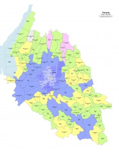 Mappa dei comuni e CAP della provincia di Verona PowerPoint 2