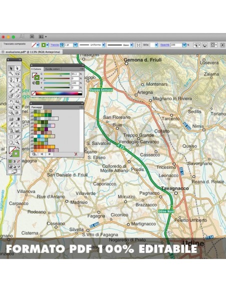 Mappa del Friuli Venezia Giulia pdf scala 1:200.000