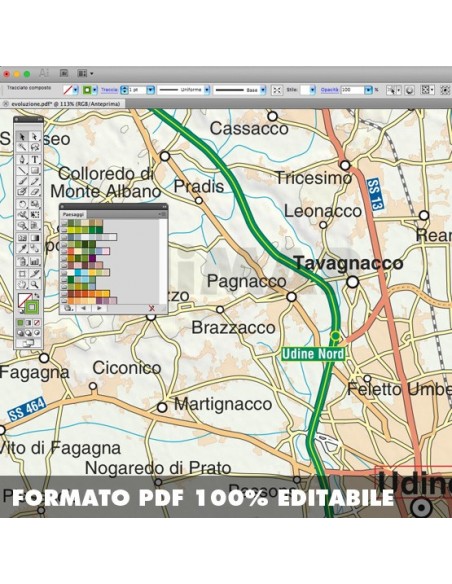 Mappa del Friuli Venezia Giulia pdf scala 1:200.000