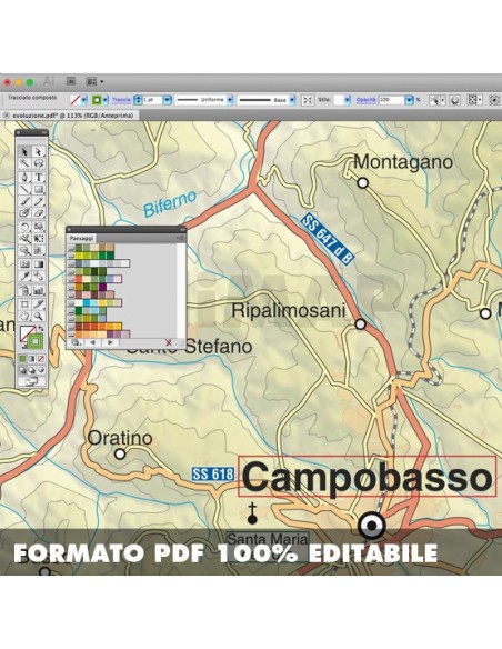 Mappa del Molise pdf scala 1:200.000