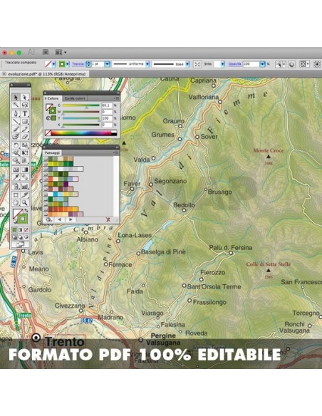 Mappa del Trentino Alto Adige pdf scala 1:200.000