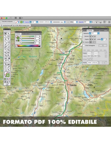 Mappa del Trentino Alto Adige pdf scala 1:200.000