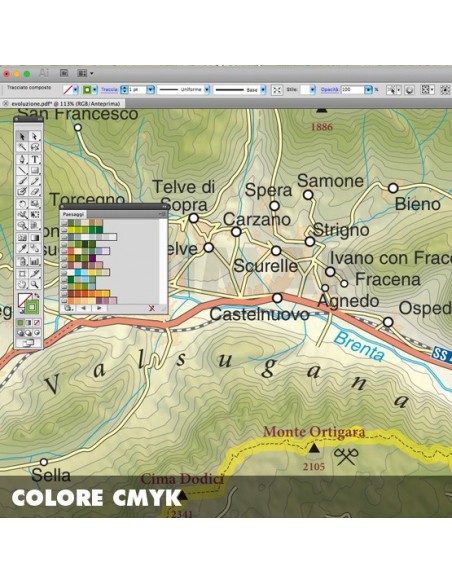 Mappa del Trentino Alto Adige pdf scala 1:200.000